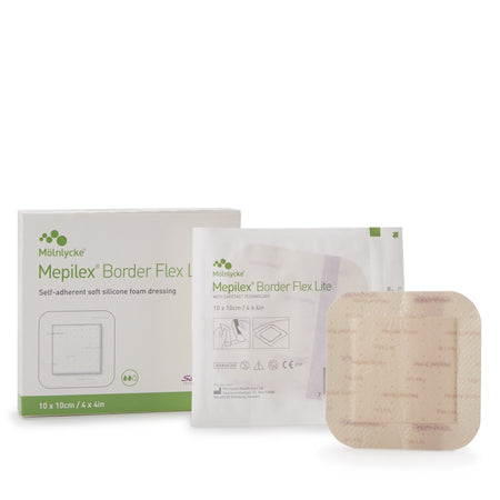Molnlycke 581300 Mepilex Border Flex Lite Silicone Foam Dressing, 4 x 4 Inch