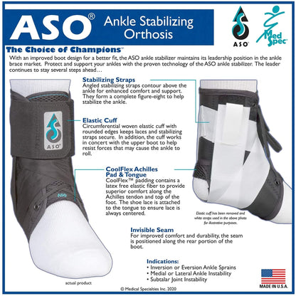 ASO® Speed Lacer Ankle Brace, Small