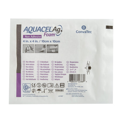 Aquacel® Ag Nonadhesive Silver Foam Dressing, 4 x 4 Inch