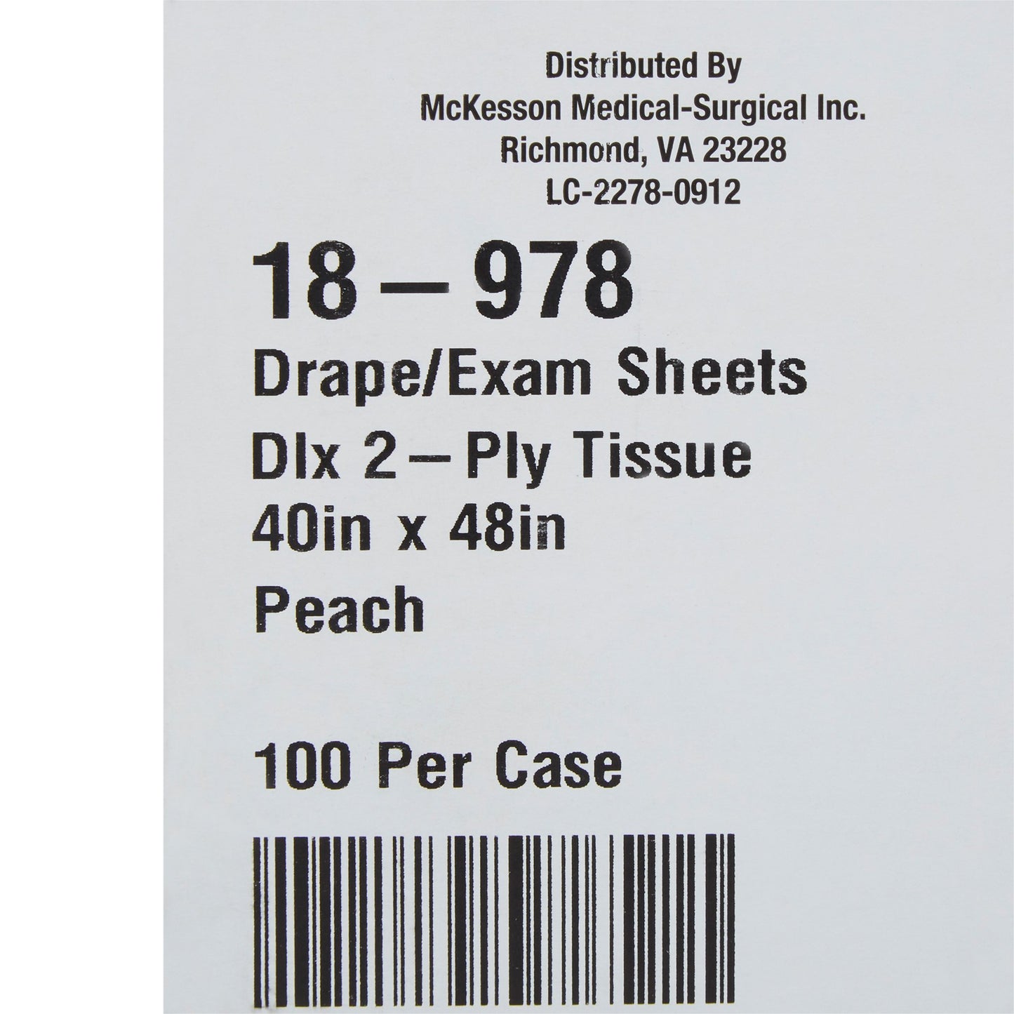 McKesson Nonsterile Physical Exam Drape, 40 x 48 Inch