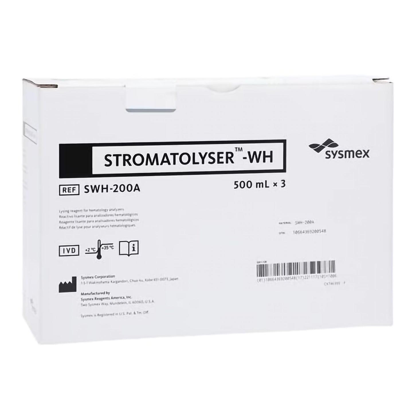 Stromatolyser™-WH Reagent for use with Sysmex Automated Hematology Analyzers, HGB / WBC Count test