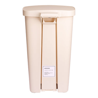 Trash Can McKesson 52 Quart / 13 gal. Beige Plastic Rectangular