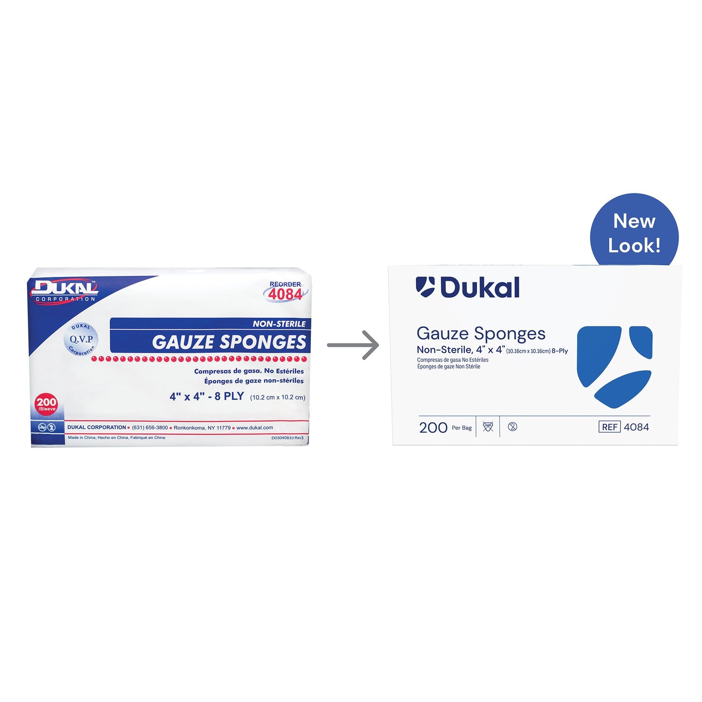 Dukal™ Gauze Sponge, 4 x 4 Inch, 8-Ply