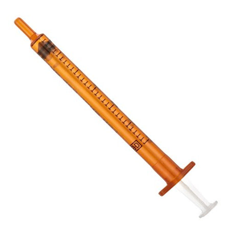 BD 305207 Oral Dispenser Syringe, 1 mL, Flat Top Style, Oral Tip