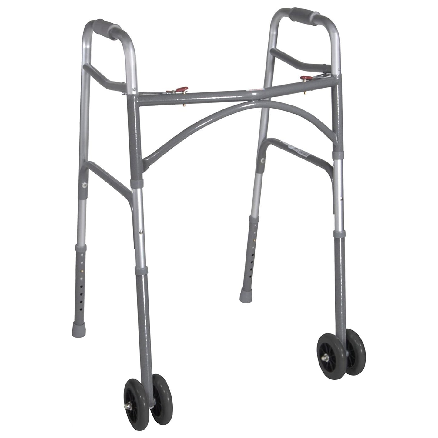 McKesson Bariatric Folding Walker w/ Wheels, Height Adjusts from 32 to 39 Inches