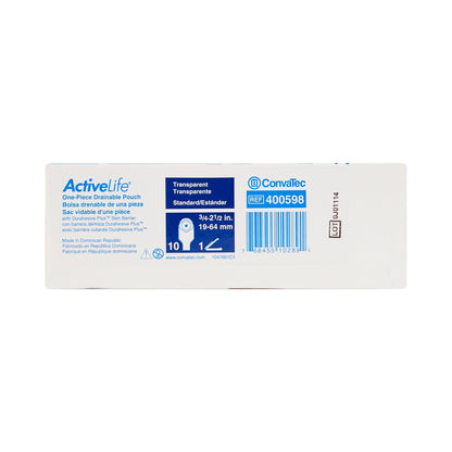 ActiveLife® One-Piece Transparent Colostomy Pouch, 3/4 to 2½ Inch Stoma