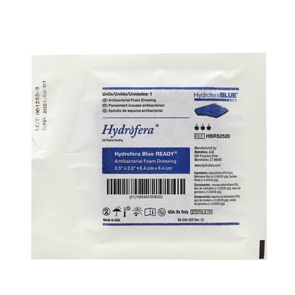 Hollister® Hydrofera Blue Ready™ Antibacterial Foam Dressing, 6.4 x 6.4 cm