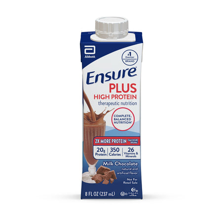 Abbott Nutrition 68230 Ensure Plus High Protein Therapeutic Nutrition Shake, Chocolate, 8-ounce carton