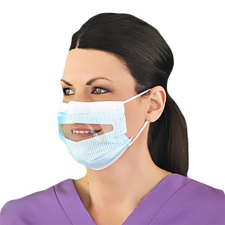 Prestige Ameritech FM86010 Procedure Mask ProGear Clear-View Anti-fog Film ASTM Level 1 Earloops One Size Fits