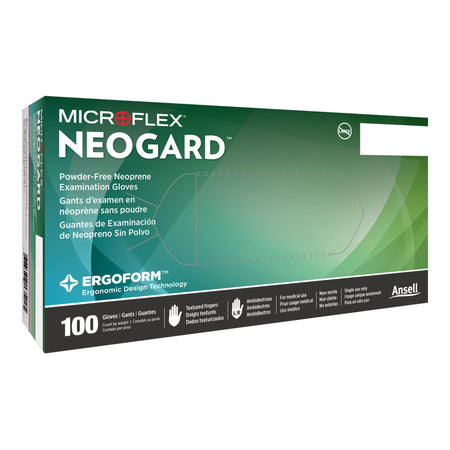 Microflex C523 Neogard Polychloroprene Exam Glove, Large, Green