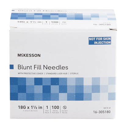 Blunt Fill Needle McKesson 18 Gauge Blunt