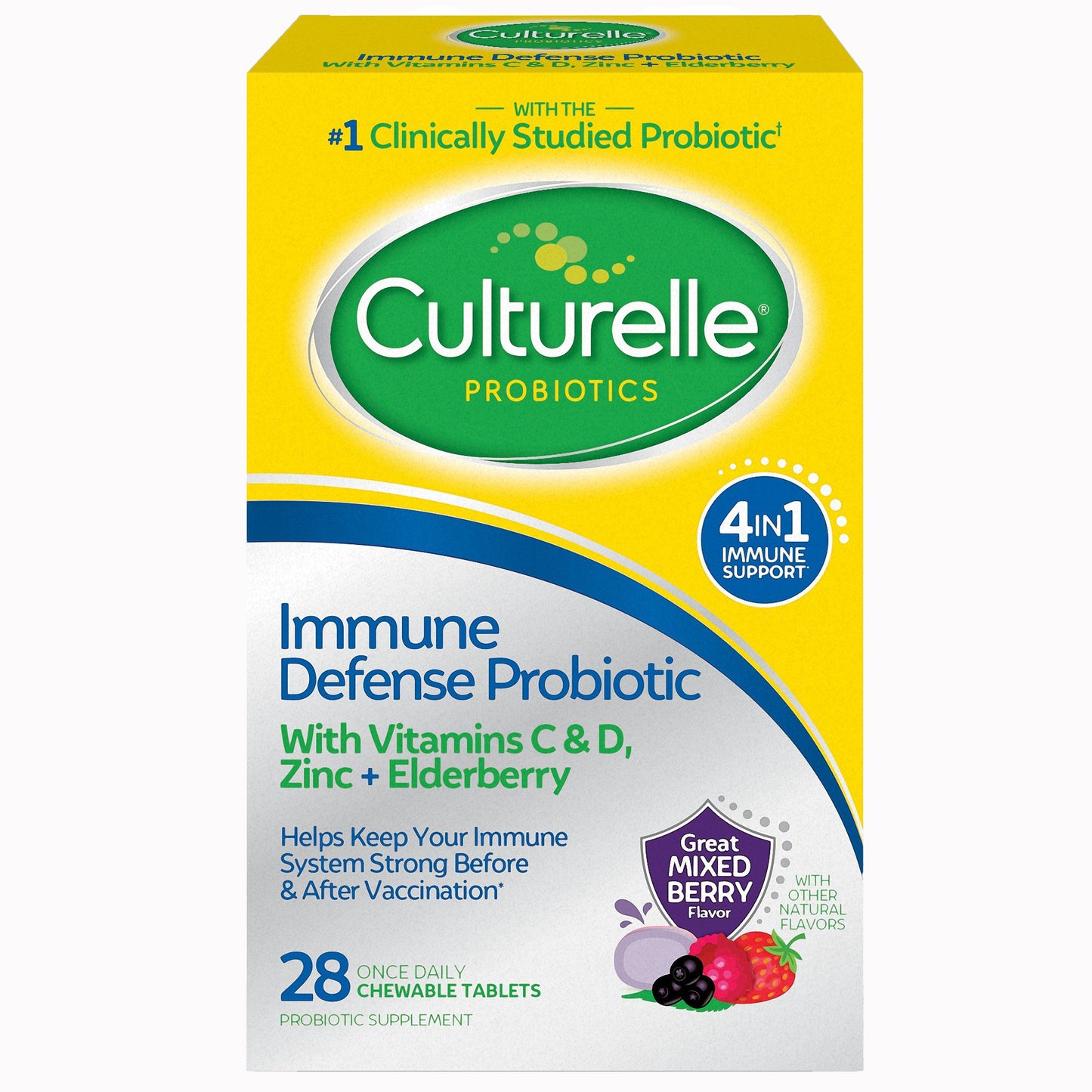 Probiotic Dietary Supplement Culturelle® 28 per Box Chewable Tablet