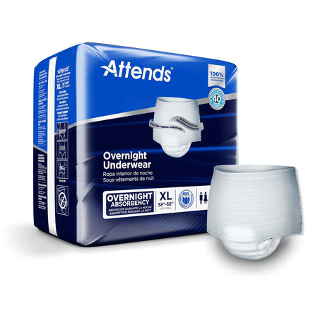Attends APPNT40 Overnight Underwear with Extended Wear Protection, X-Large
