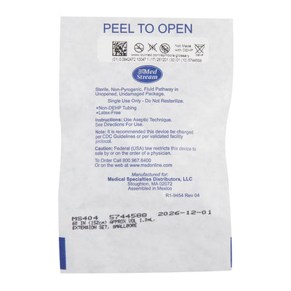 IV Extension Set McKesson Small Bore 60 Inch Tubing Without Filter Sterile