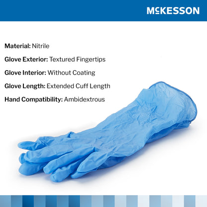 McKesson Confiderm® 6.5CX Nitrile Extended Cuff Length Exam Glove, Medium, Blue