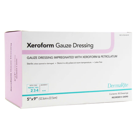 DermaRite 24590 Xeroform Petrolatum Impregnated Dressing, 5 x 9 Inch