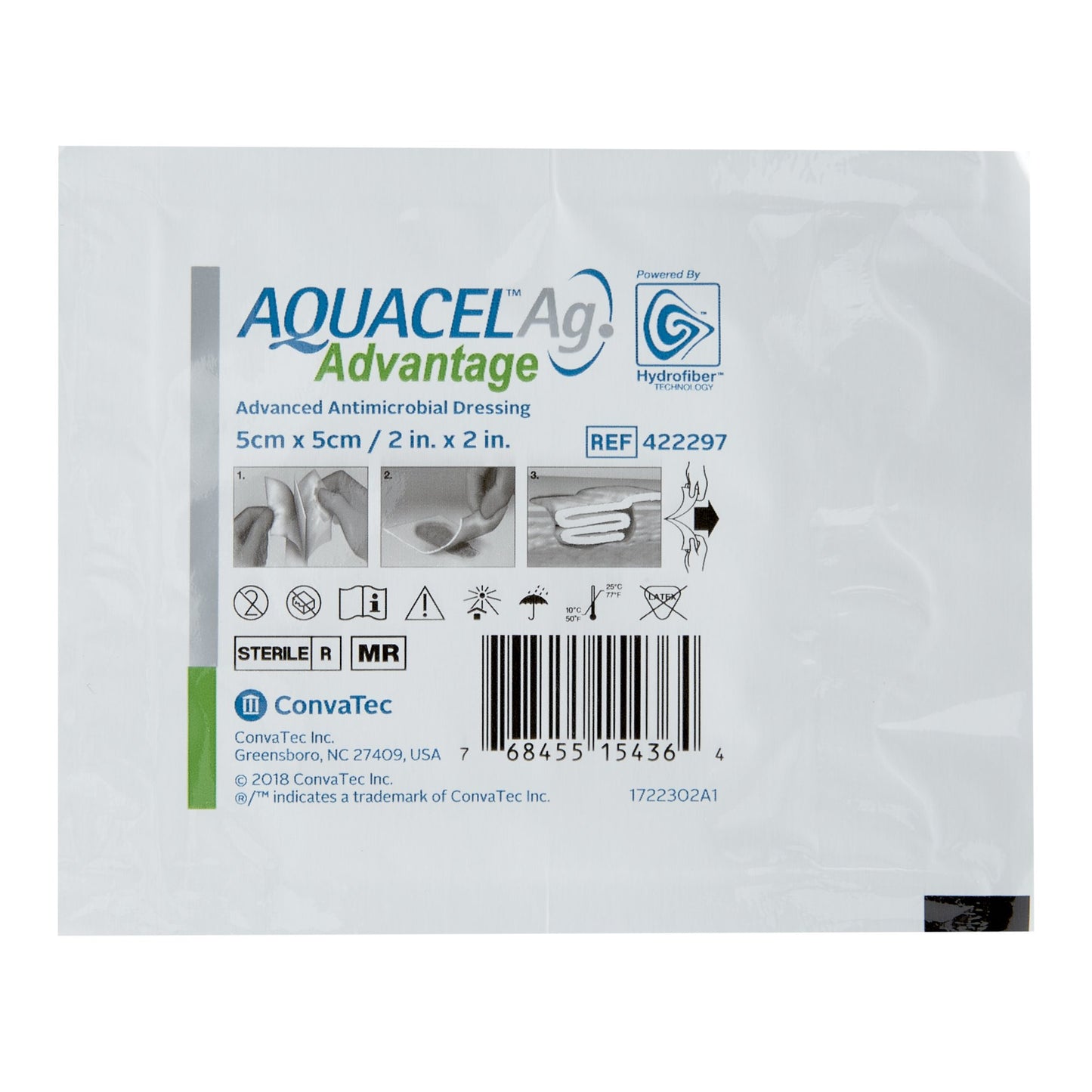 Aquacel® Ag Advantage Silver Dressing, 2 x 2 Inch