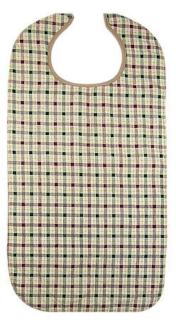 Beck's Classic PTW1834QLTSNP Quilted Adult Bib, Autumn Beige Plaid, 18 x 34 Inch