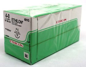 Ethicon 2672 Ethilon Nylon Nonabsorbable Suture with Needle, Precision Reverse Cutting Monofilament