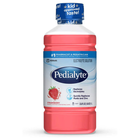 Abbott 70074053984 Pedialyte Strawberry Electrolyte Solution, 1 Liter