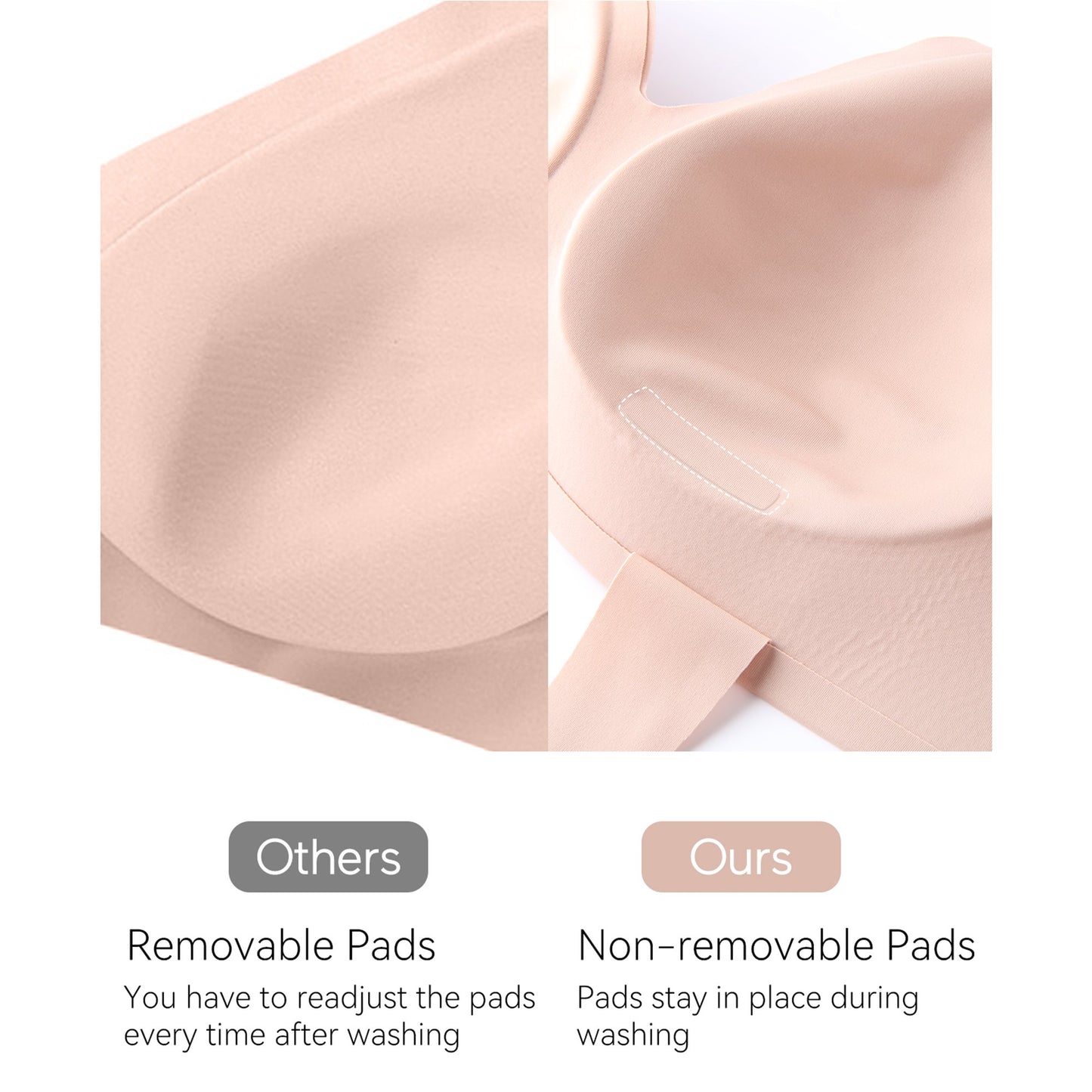 Nursing Bra Momcozy 34 to 36 Inch Chest Medium Beige Back Hook and Eye Closure