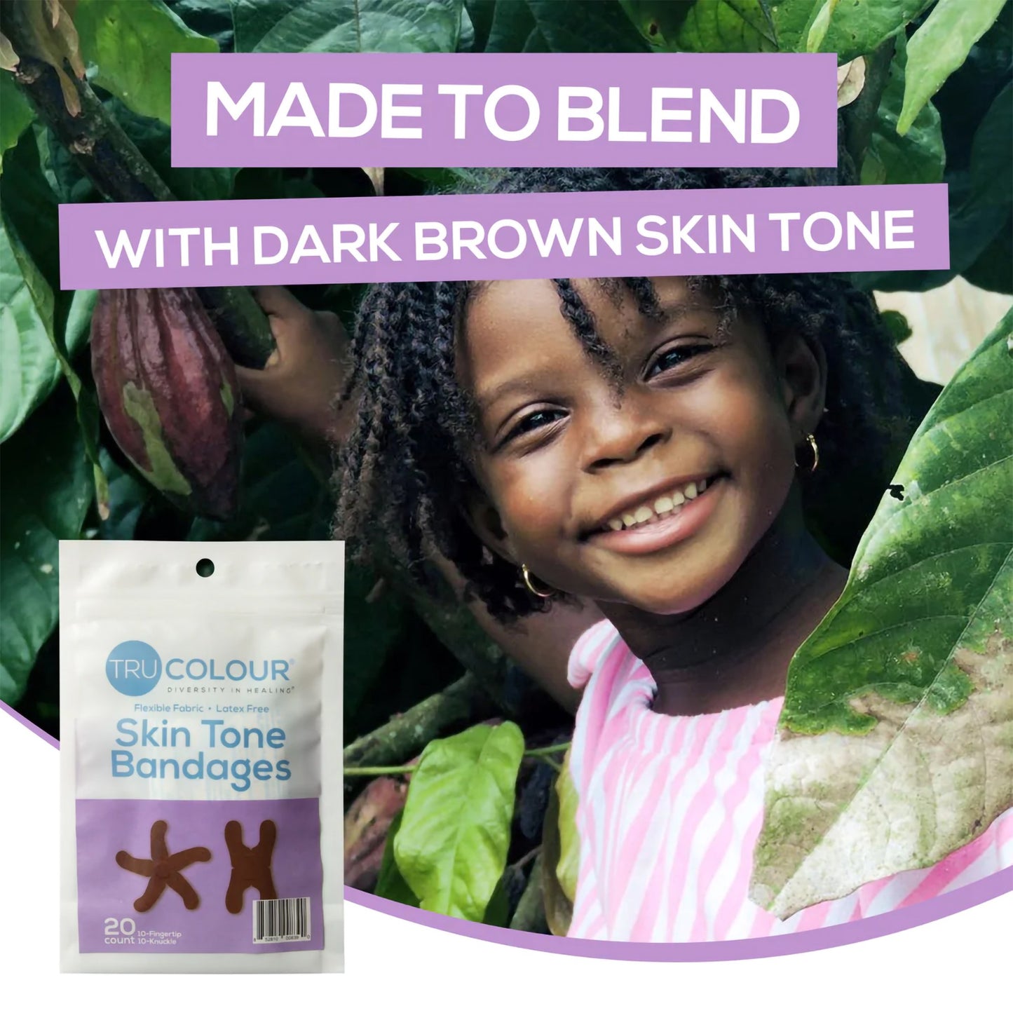 TruColour® Dark Brown Adhesive Strip, Knuckle / Fingertip