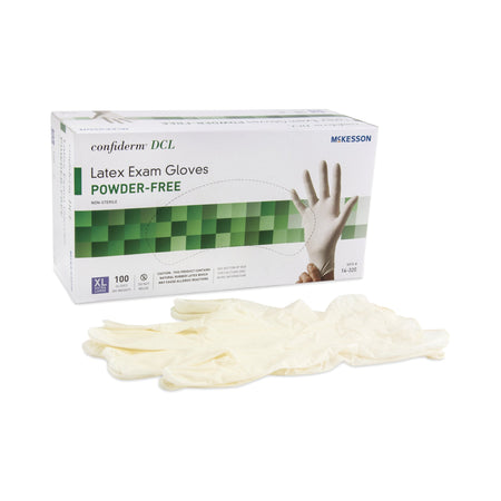 McKesson 14-320 Confiderm Latex Exam Glove, Extra Large, Ivory