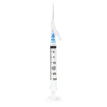 McKesson 1168025 Prevent SG Safety Hypodermic Syringe with Needle, 23 Gauge, 3 mL