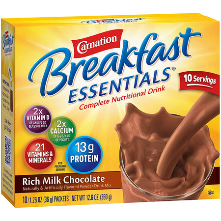 Nestle Healthcare Nutrition 810729 Carnation Breakfast Essentials Chocolate Nutritional Drink