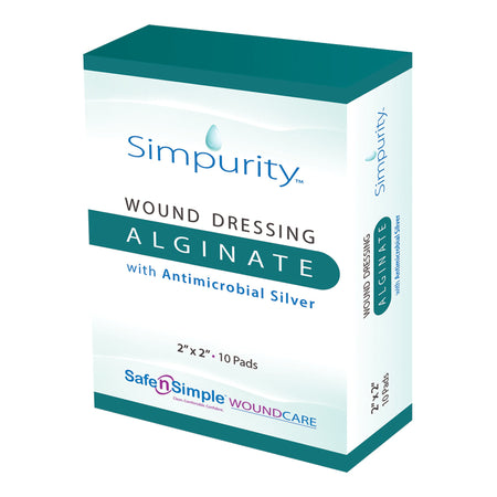 Safe N Simple 959346 Simpurity Silver Calcium Alginate Dressing, 2 x 2 Inch