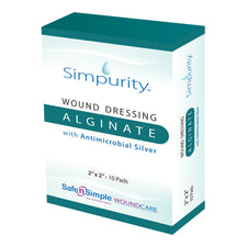 Simpurity™ Silver Calcium Alginate Dressing, 2 x 2 Inch