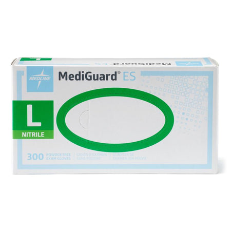 Medline MG3003 MediGuard ES Nitrile Exam Glove, Large, Blue