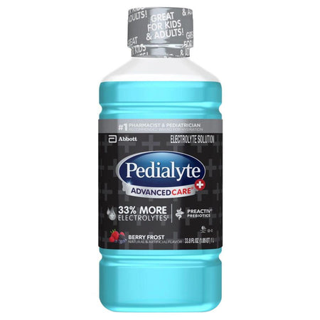 Abbott Nutrition 66641 Pedialyte AdvancedCare Plus Berry Frost Electrolyte Solution, 1 Liter Bottle