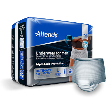 Attends ADUM35 Discreet Men's Underwear, Level 5, Large