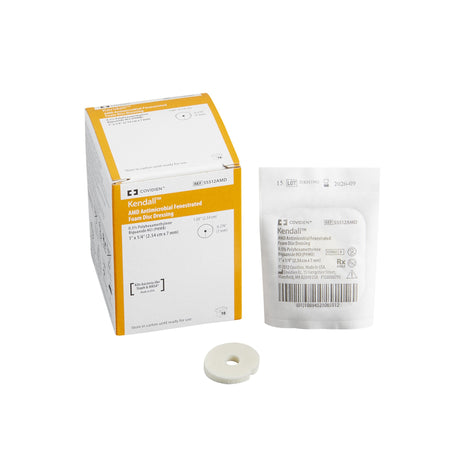 Kendall™ AMD Non-Adhesive without Border Antimicrobial Foam Dressing, 1/4 x 1 Inch