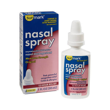 McKesson 49348002827 sunmark Oxymetazoline HCl Sinus Relief, 1-ounce spray bottle