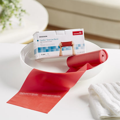 McKesson Exercise Resistance Band, Red, 5 Inch x 6 Yard, Light Resistance
