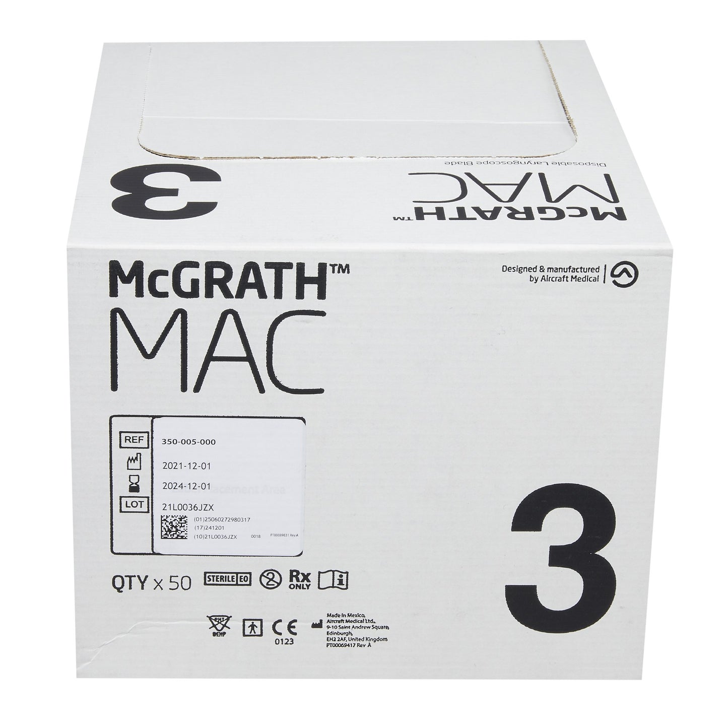 Video Laryngoscope Blade McGRATH™ Macintosh Type LED Light Adult Sterile