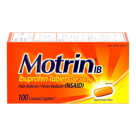 J & J Sales 50580023003 Motrin IB Ibuprofen Coated Caplets