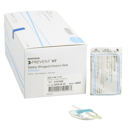 McKesson Prevent® Safety Winged Infusion Set, 23 Gauge