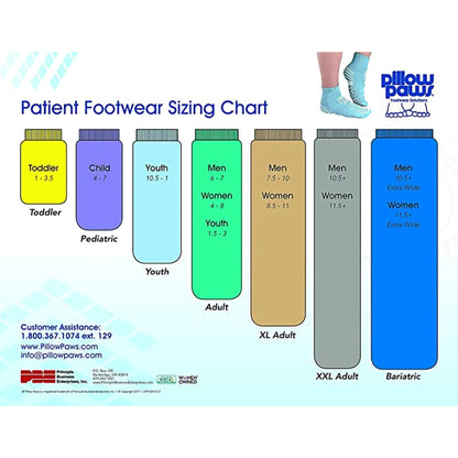 Pillow Paws Ankle High Double Imprint Terries Slipper Socks, 3X-Large by Principle Business Enterprises product image -.