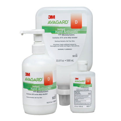 3M Avagard D Hand Antiseptic, 16 oz, Pump Bottle