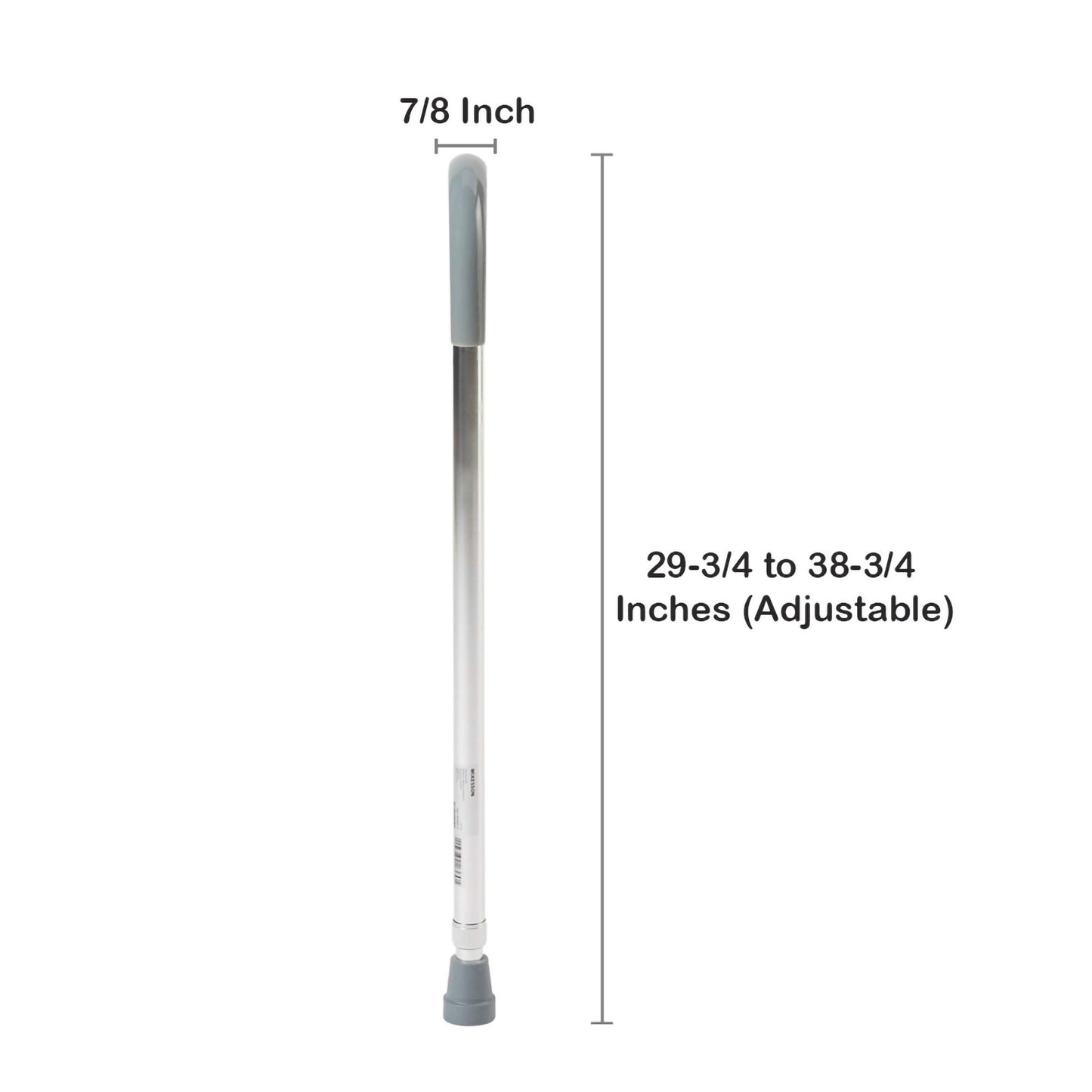 McKesson Round Handle Walking Cane, Aluminum, 29-3/4 – 38-3/4 Inch Height