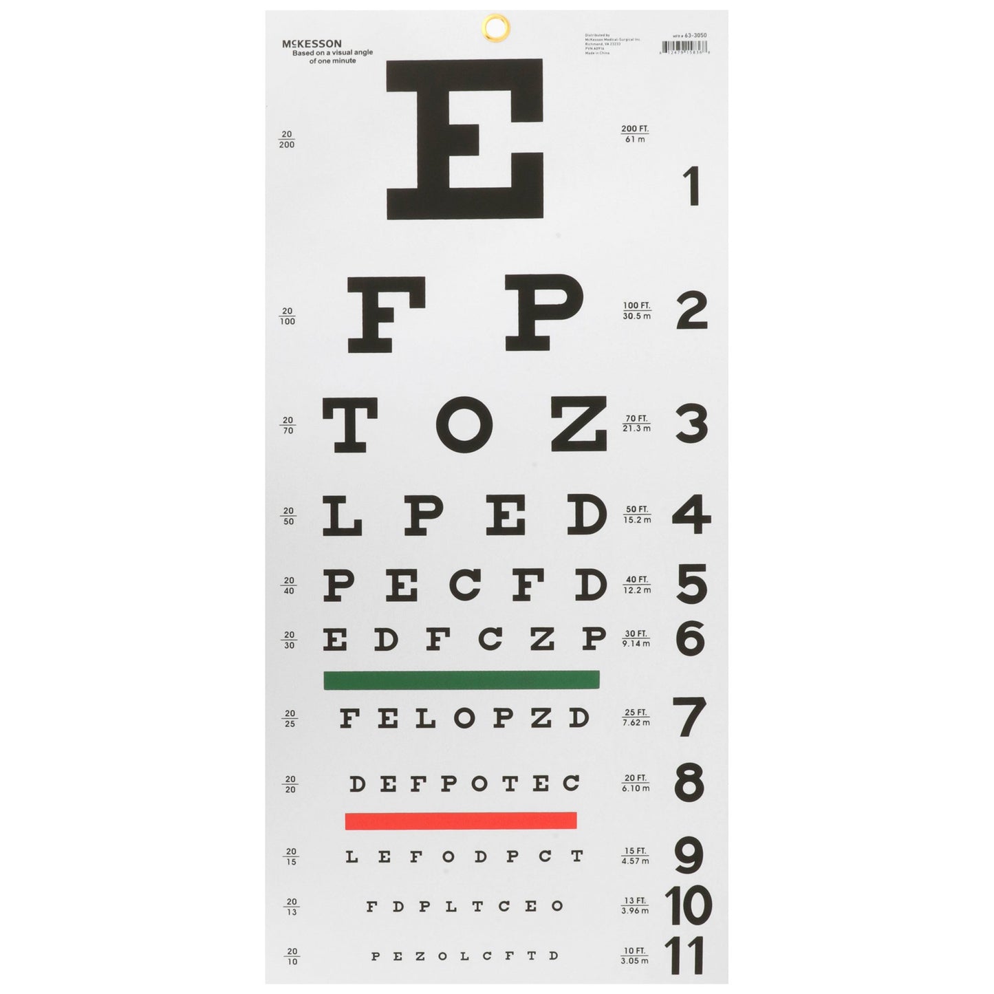 McKesson Eye Test Chart, 11 x 22 Inch