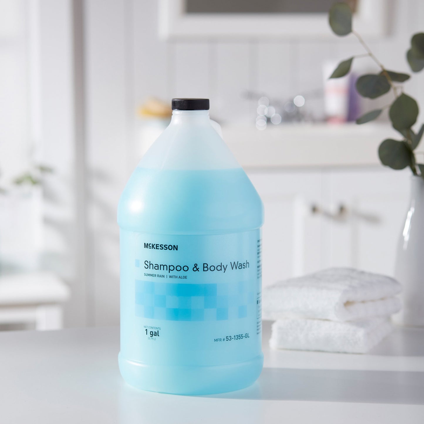 McKesson two-in-one shampoo and Body Wash, Summer Rain Scent, 1 Gallon Jug
