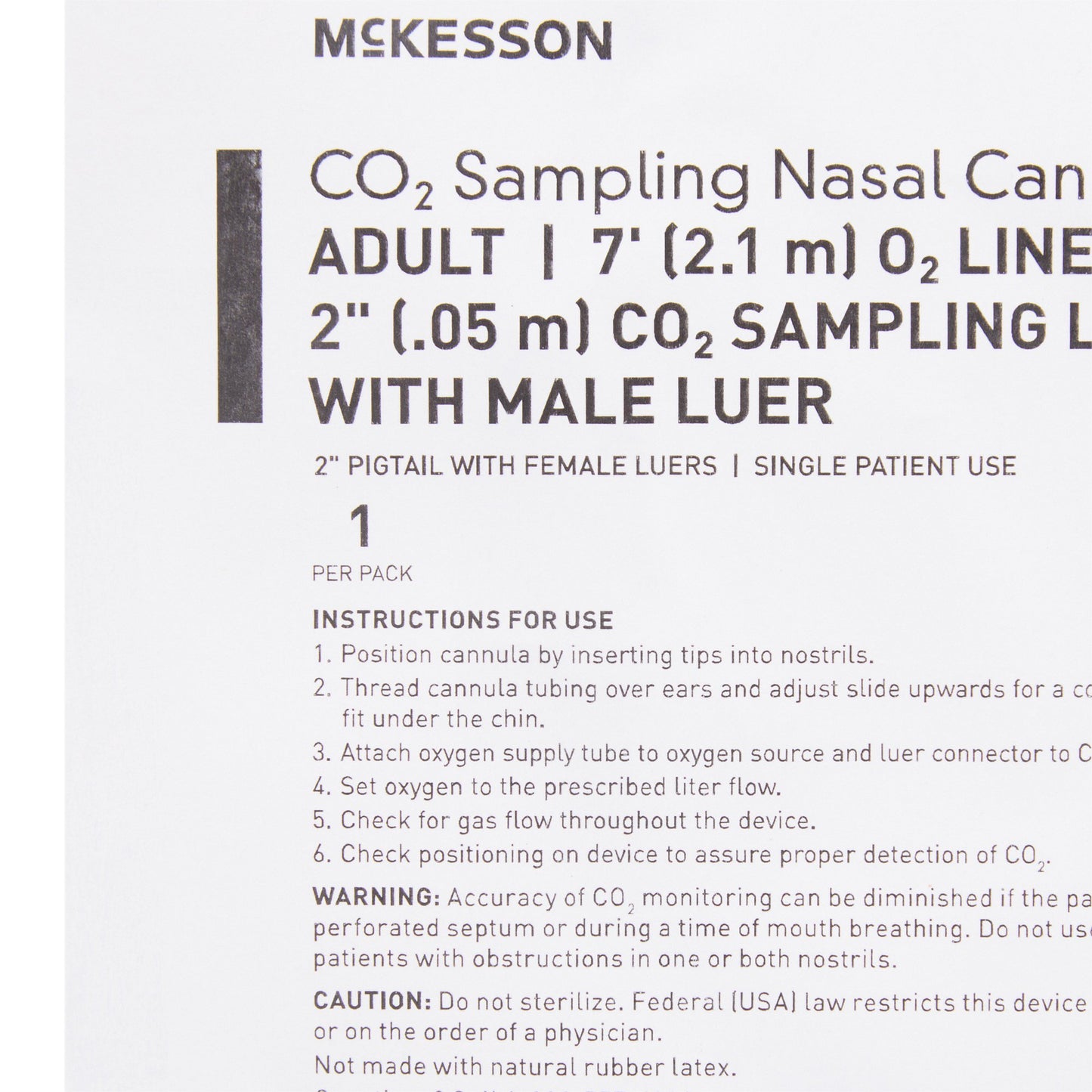 McKesson ETCO2 Nasal Sampling Cannula with O2 Delivery