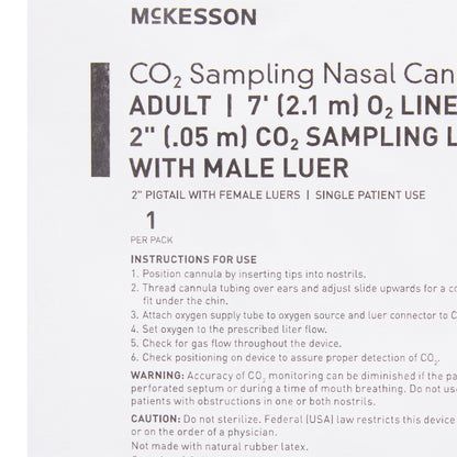 McKesson ETCO2 Nasal Sampling Cannula with O2 Delivery