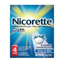 Glaxo Consumer Products 1106215 Nicorette Stop Smoking Aid Gum 4 mg White Ice Mint
