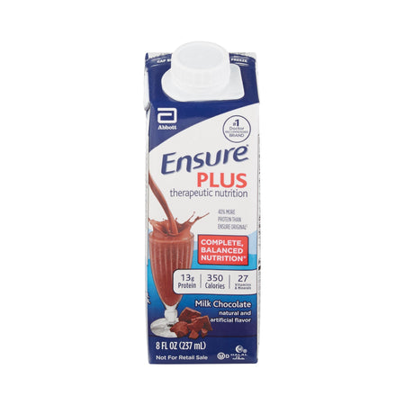 Abbott Nutrition 64911 Ensure Plus Therapeutic Nutrition, Chocolate, 8-ounce carton