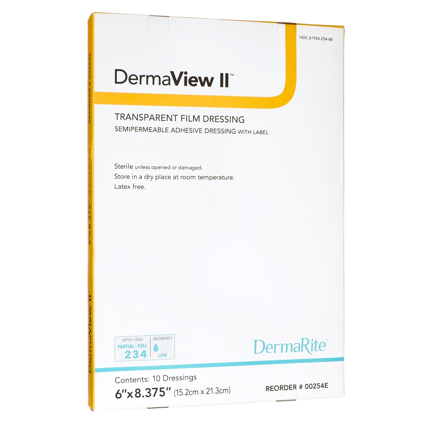 DermaView II™ Transparent Film Dressing with Border, 6½ x 8-3/8 Inch